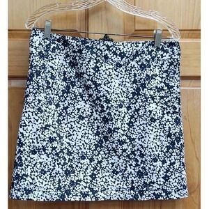 Liz Wear Skort Womens 8 Side Covered Buttons Navy Skort Welt Back Pocket Stetchy